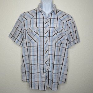 Coastal*‎ Men's Short Sleeve Snap Down Curved Hem Chest Pocket Shirt~ Size XL